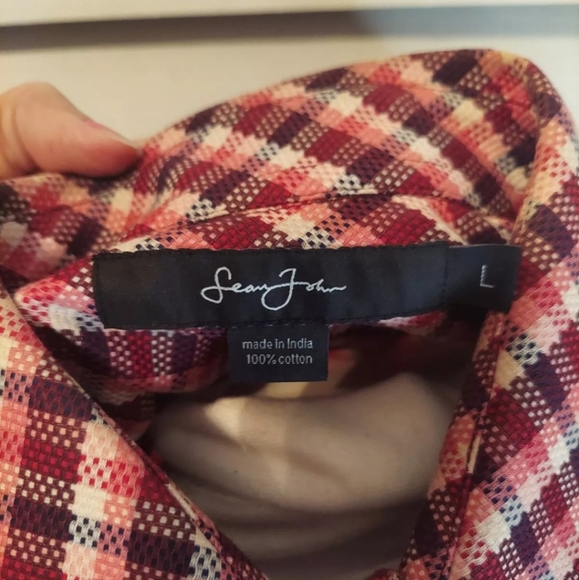 Sean John Men's Plaid Long Sleeve Button Up  Shirt Multi-Color Size L - Picture 7 of 10